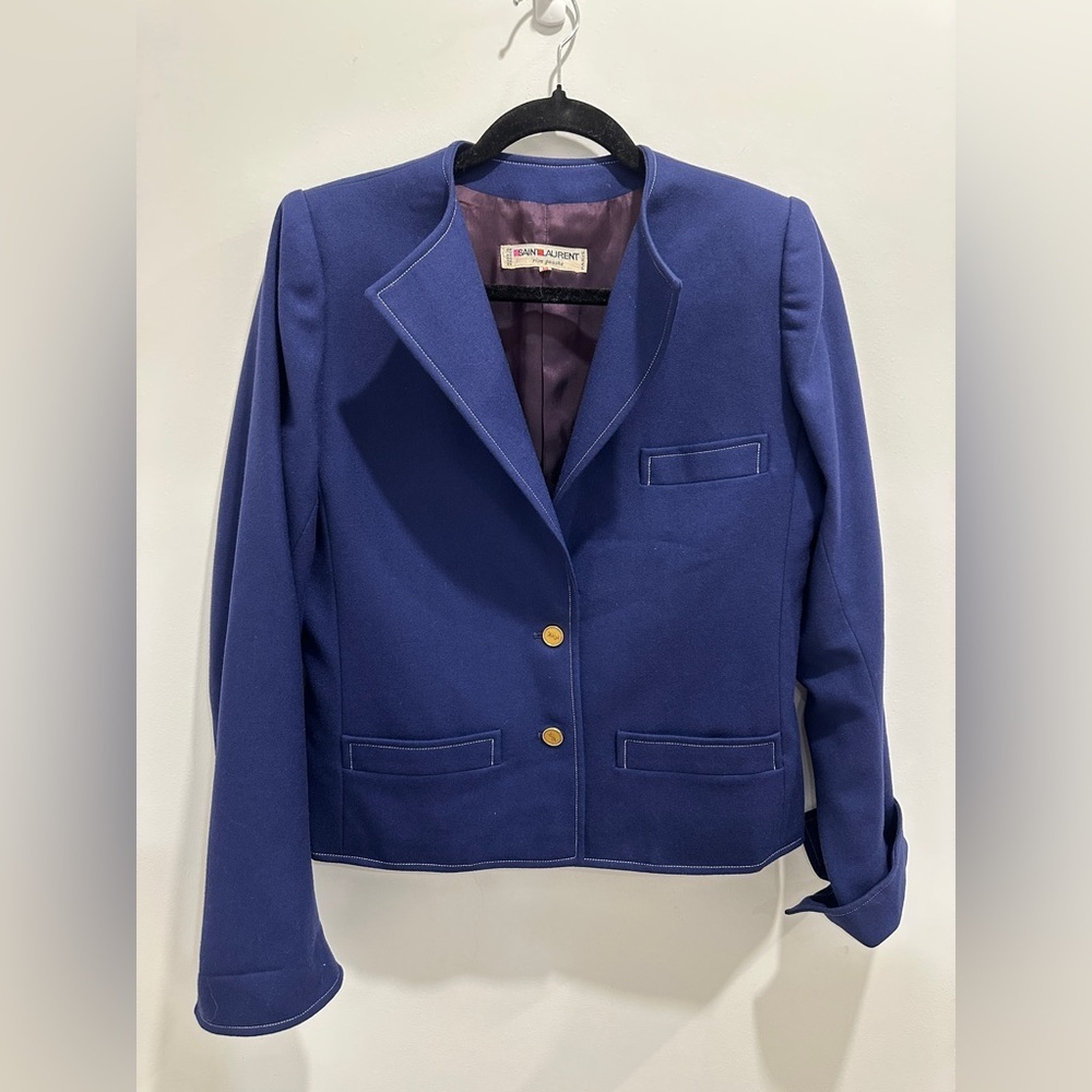 Saint Laurent vintage Elegant Blue Women's Blazer size 40 (small) - Picture 12 of 15